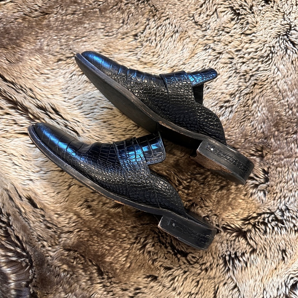 Freda Salvador Black Leather Keen Mule